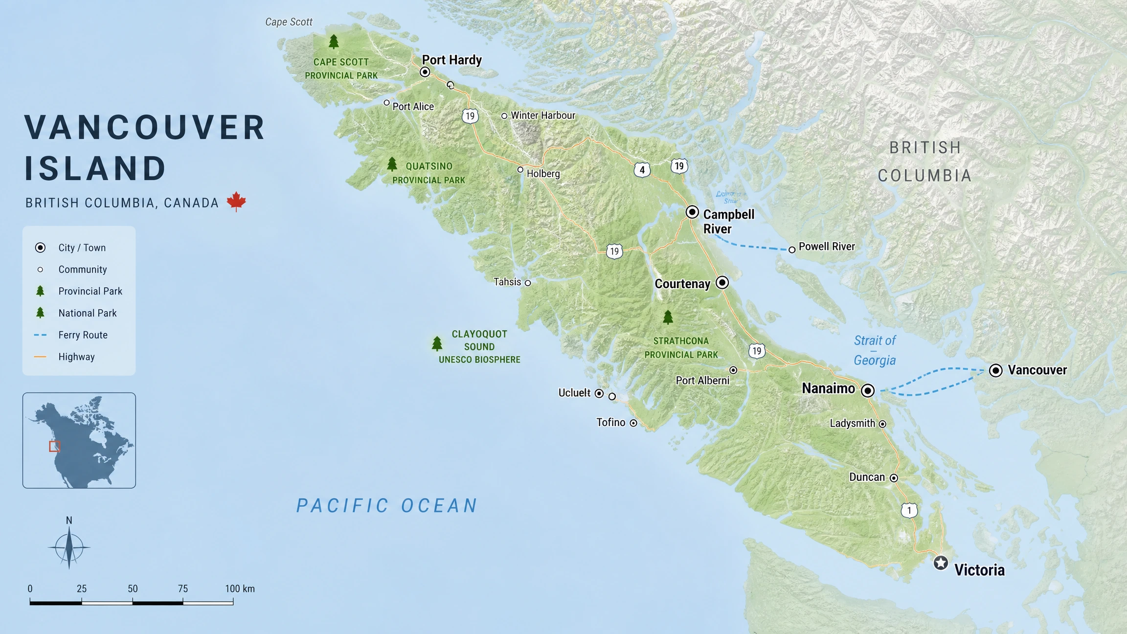 Vancouver Island map